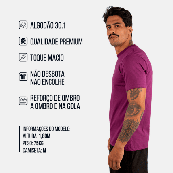 CAMISETA BASICA LISA VIOLETA - Imagem 2