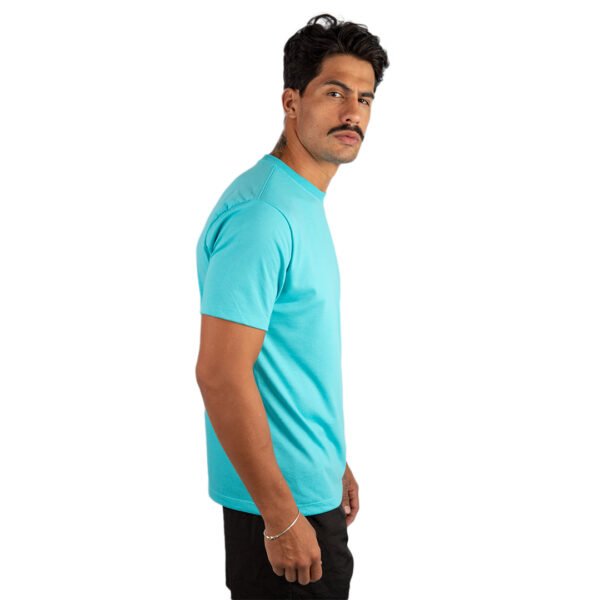 CAMISETA BASICA LISA AZUL TURQUESA - Imagem 5