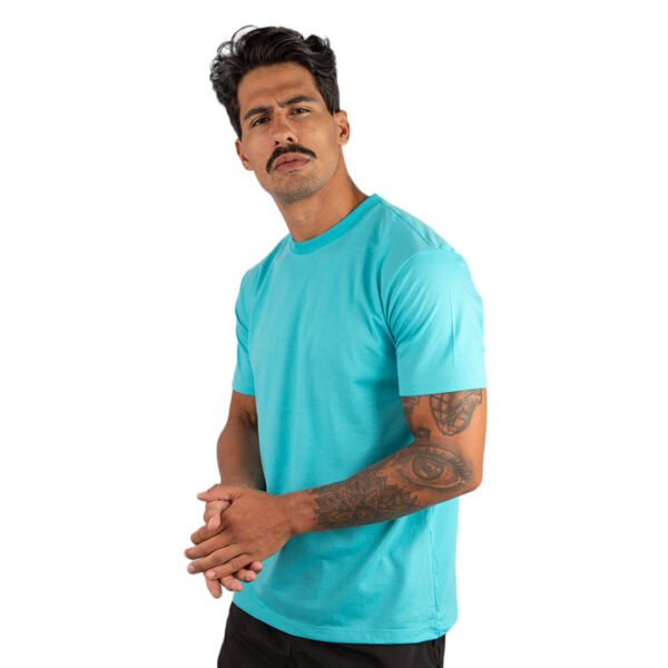 CAMISETA BASICA LISA AZUL TURQUESA - Imagem 7