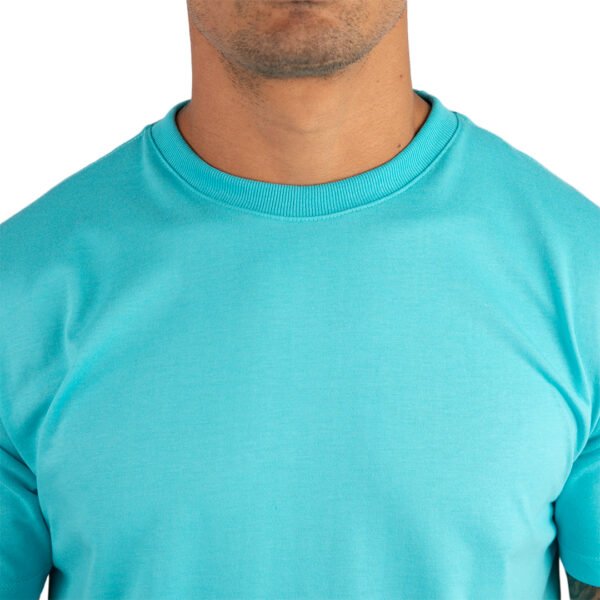 CAMISETA BASICA LISA AZUL TURQUESA - Imagem 8