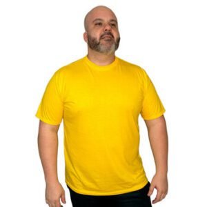 CAMISETA BASICA LISA PLUS SIZE AMARELO CANARIO