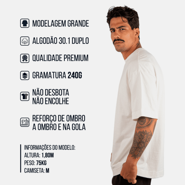 CAMISETA OVERSIZED MALHÃO LISA OFF WHITE - Imagem 2