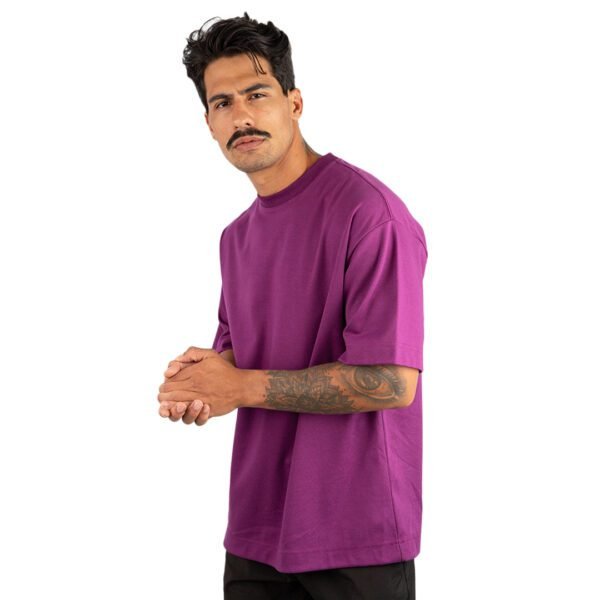 CAMISETA OVERSIZED MALHÃO LISA ROXO - Imagem 5