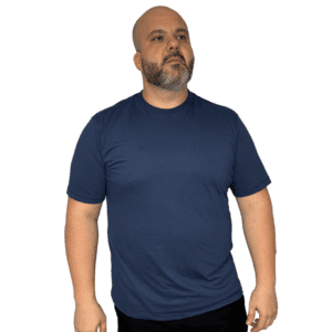 CAMISETA PLUS SIZE COM ELASTANO MARINHO