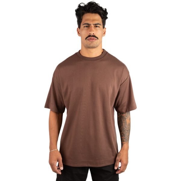 CAMISETA OVERSIZED MALHÃO LISA MARROM