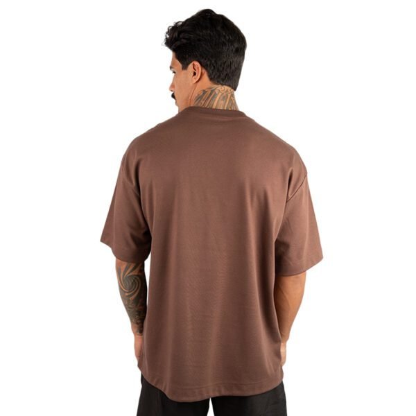 CAMISETA OVERSIZED MALHÃO LISA MARROM - Imagem 4