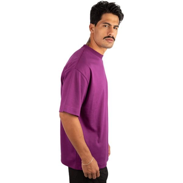 CAMISETA OVERSIZED MALHÃO LISA ROXO - Imagem 4