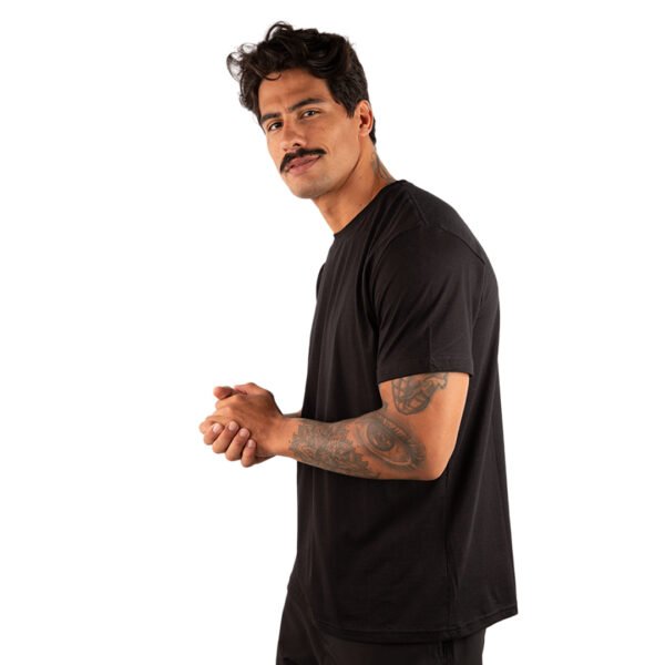 CAMISETA BASICA LISA ALGODÃO PIMA 40.1 -  PRETA - Imagem 2