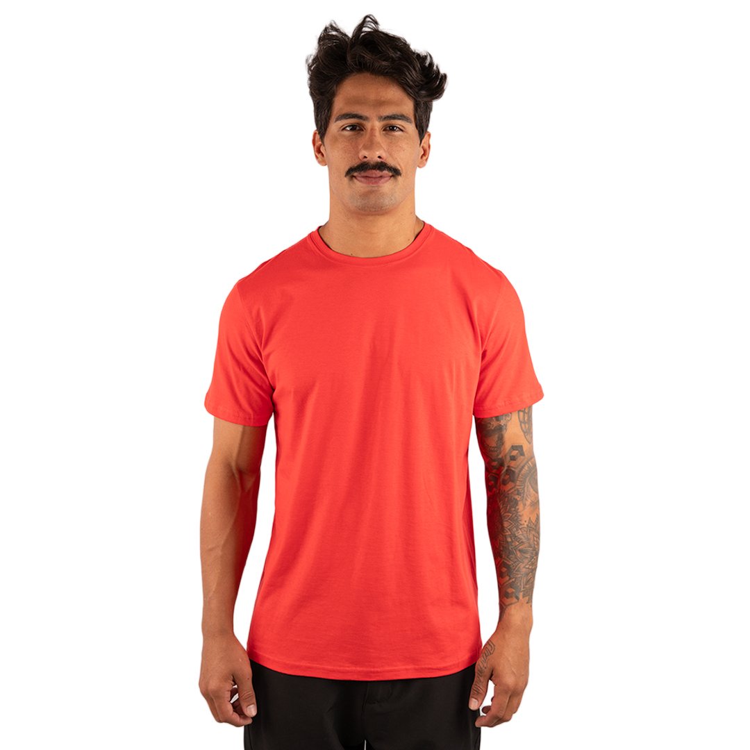 CAMISETA BASICA LISA ALGODÃO PIMA 40.1 - VERMELHO