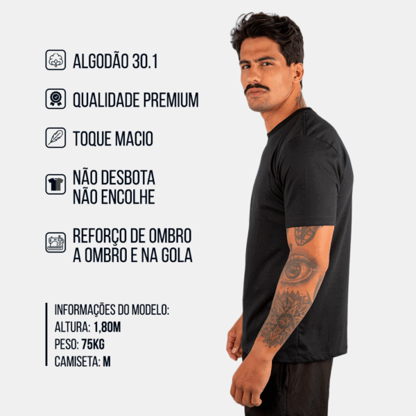 CAMISETA BASICA LISA PRETA - Imagem 2