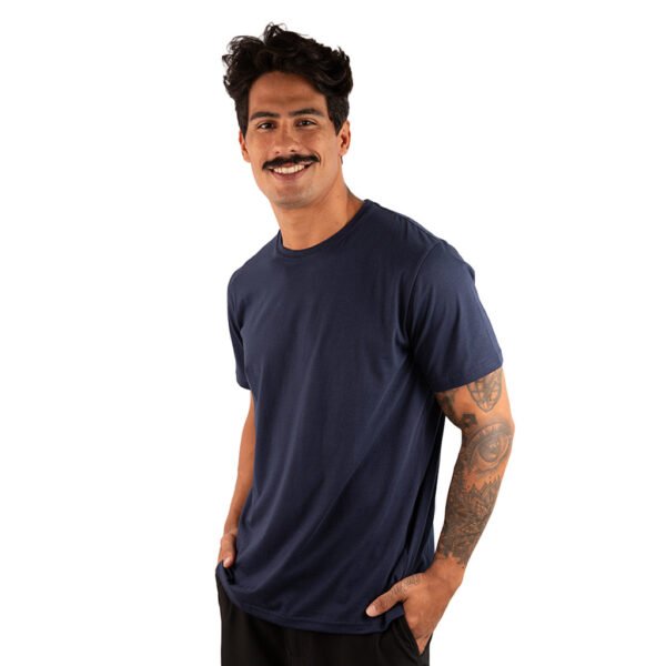 CAMISETA BASICA LISA ALGODÃO PIMA 40.1 -  AZUL-MARINHO - Imagem 5