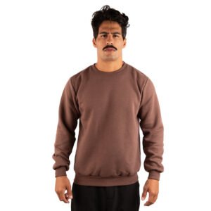 CASACO MOLETOM LISO MARROM