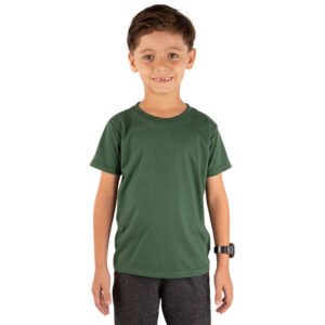 CAMISETA BASICA LISA INFANTIL VERDE MILITAR