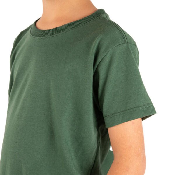 CAMISETA BASICA LISA INFANTIL VERDE MILITAR - Imagem 2